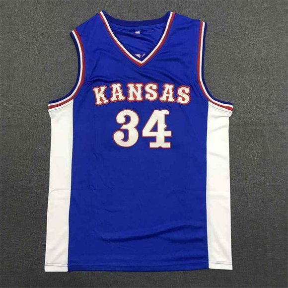 NCAA Paul Pierce Kansas Jayhawks #34 Jerseys Blue - Picture 1 of 5